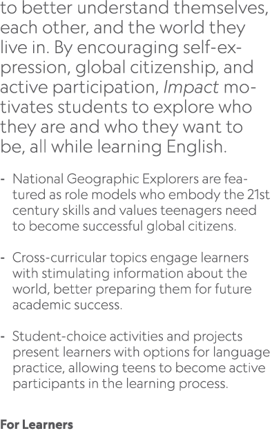 to better understand themselves, each other, and the world they live in. By encouraging self expression, global citiz...