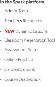 In the Spark platform Admin Tools Teacher’s Resources NEW Dynamic Lessons Classroom Presentation Tool Assessment Suit...