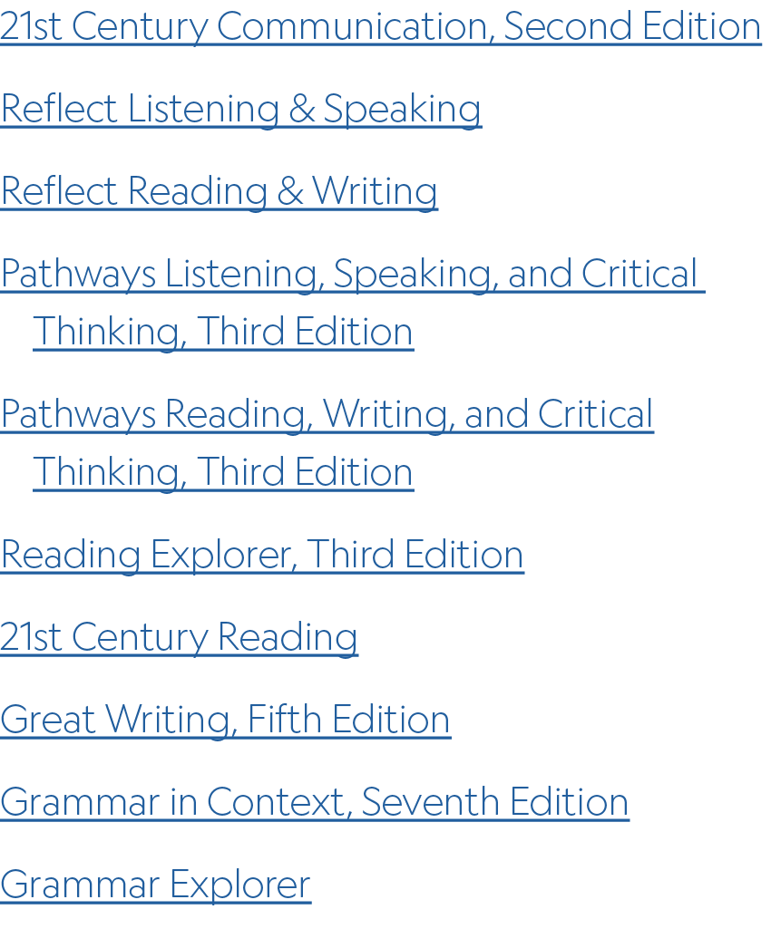 21st Century Communication, Second Edition Reflect Listening & Speaking Reflect Reading & Writing Pathways Listening,...