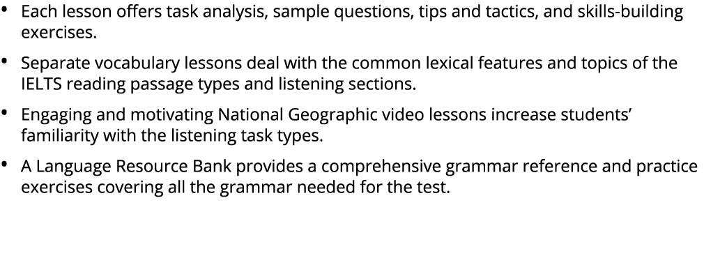 • Each lesson offers task analysis, sample questions, tips and tactics, and skills building exercises. • Separate voc...