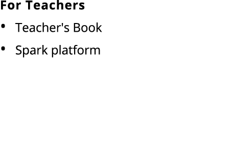 For Teachers Teacher's Book Spark platform 