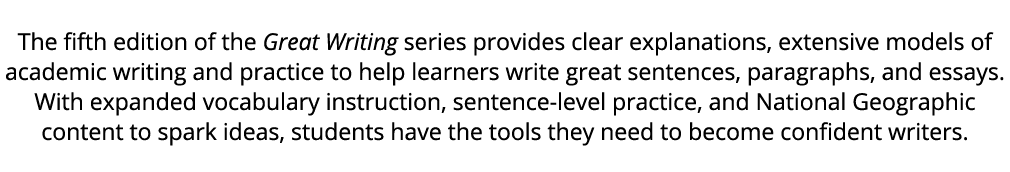 The fifth edition of the Great Writing series provides clear explanations, extensive models of academic writing and p...