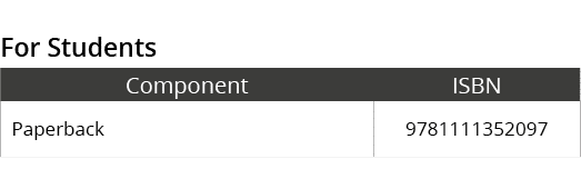 For Students,Component,ISBN,Paperback,9781111352097