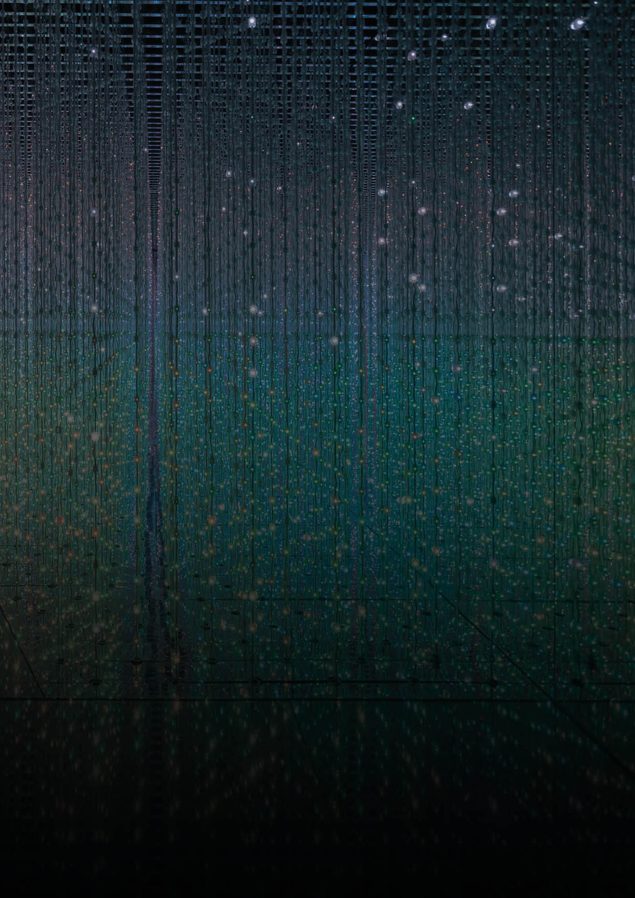 A girl runs in a bright, colorful tunnel. The tunnel is part of an art exhibit in Shenzen, China. More than twelve million people live in Shenzen, and there are many art museums and exhibits.