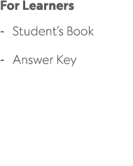 For Learners Student’s Book Answer Key 