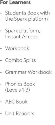 For Learners Student’s Book with the Spark platform Spark platform, Instant Access Workbook Combo Splits Grammar Work...