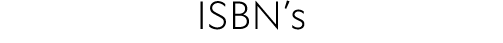 ISBN’s