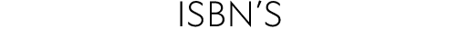 ISBN’S