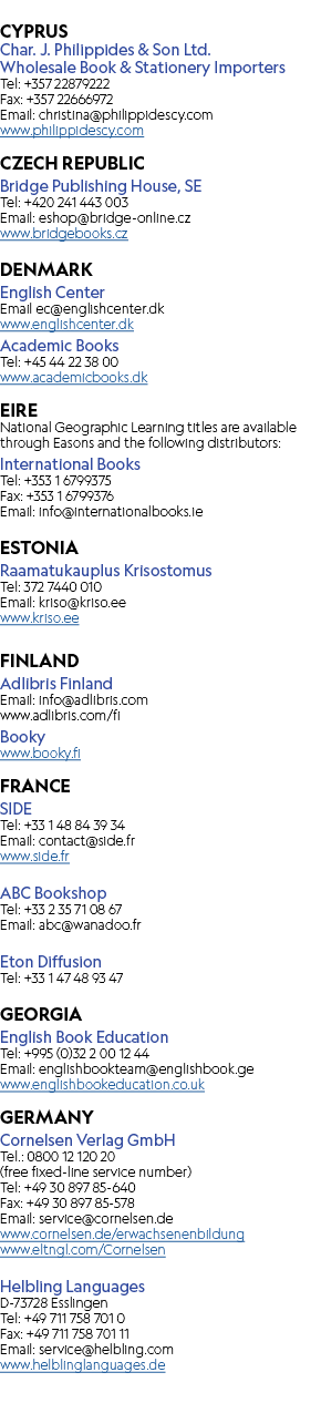  CYPRUS Char. J. Philippides & Son Ltd. Wholesale Book & Stationery Importers Tel: +357 22879222 Fax: +357 22666972 E...