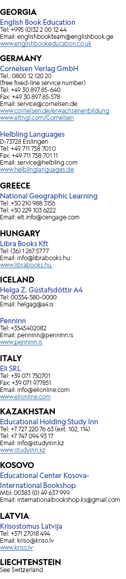 GEORGIA English Book Education Tel: +995 (0)32 2 00 12 44 Email: englishbookteam@englishbook.ge www.englishbookeducat...