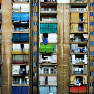 Although at first sight you only see 60 colorful balconies in this residential building in Beirut (Lebanon), I think it's more interesting to see them as 60 different stories behind each - knowing the many different races, religions and political parties that usually live side by side in this exciting city