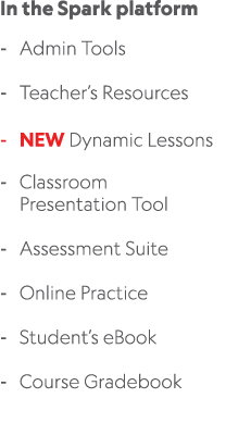 In the Spark platform Admin Tools Teacher’s Resources NEW Dynamic Lessons Classroom Presentation Tool Assessment Suit...