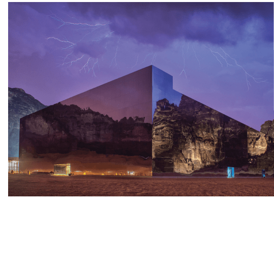 Mirrors Theater, Maraya Concert Hall, Saudi Arabia. © Dhafer Alshehri