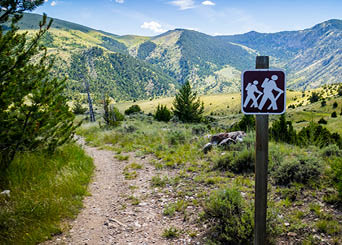Lewis and Clark Caverns, MT, USA - June 29, 2019: The Eastside Mountain Trail; Shutterstock ID 1730877499; purchase_order: ELT; job: Break through the Screen; client: National geographic learning ; other: 9780357541852