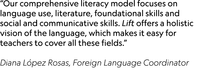 “Our comprehensive literacy model focuses on language use, literature, foundational skills and social and communicati...