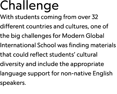 Challenge With students coming from over 32 different countries and cultures, one of the big challenges for Modern Gl...