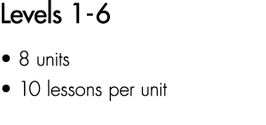 Levels 1 6 • 8 units • 10 lessons per unit