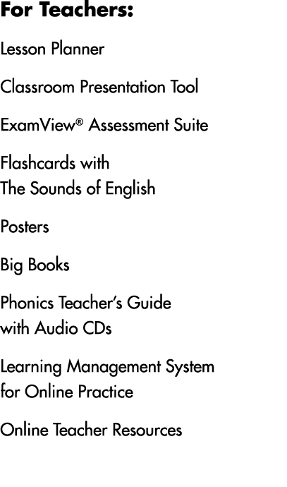 For Teachers: Lesson Planner Classroom Presentation Tool ExamView® Assessment Suite Flashcards with The Sounds of Eng...