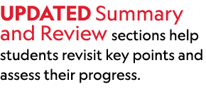 Updated Summary and Review sections help students revisit key points and assess their progress. 