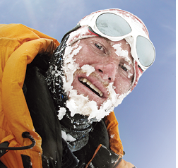 A mountaineer after a grade 4 avalanche.