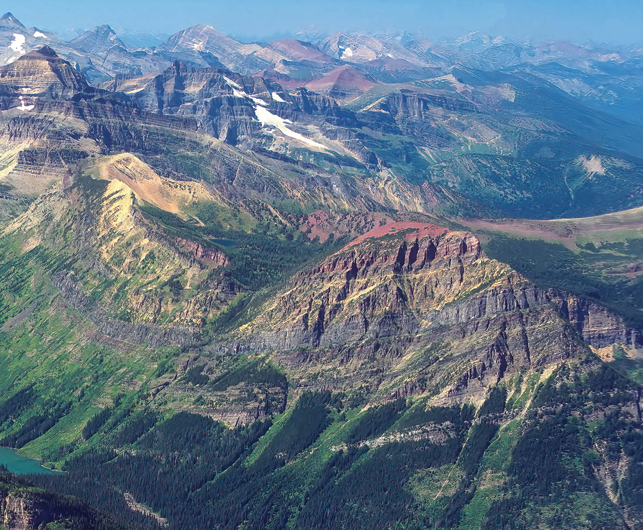 Spectacular View From a the Top of Mt Cleveland in Glacier National Park in Montana