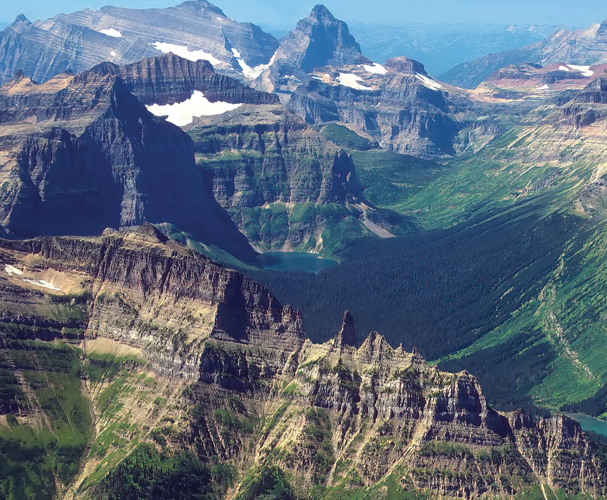 Spectacular View From a the Top of Mt Cleveland in Glacier National Park in Montana