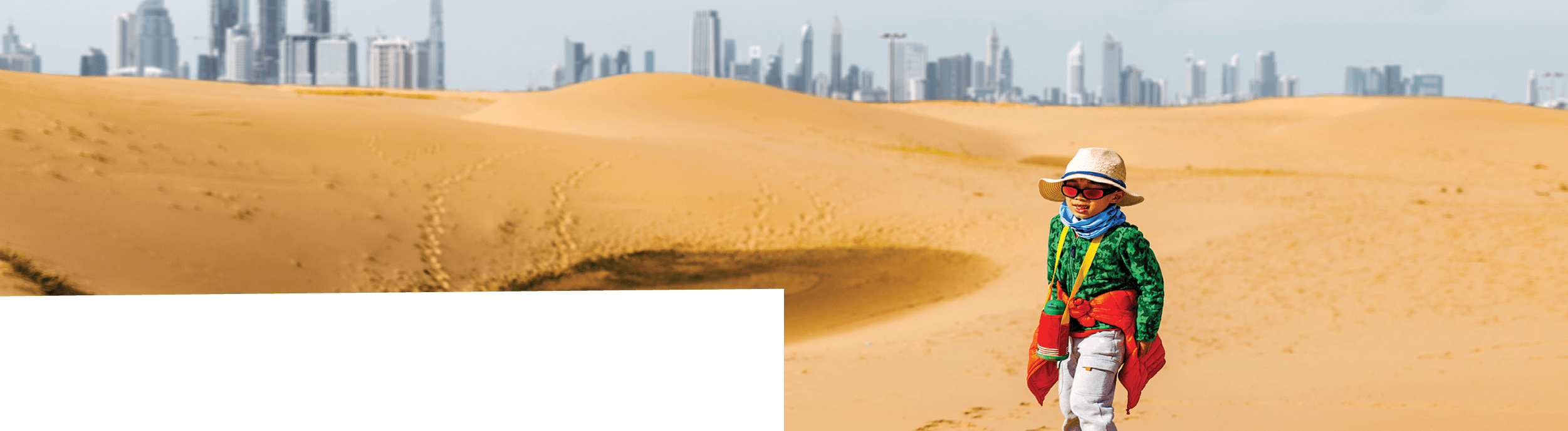Looking along desert towards the business district.