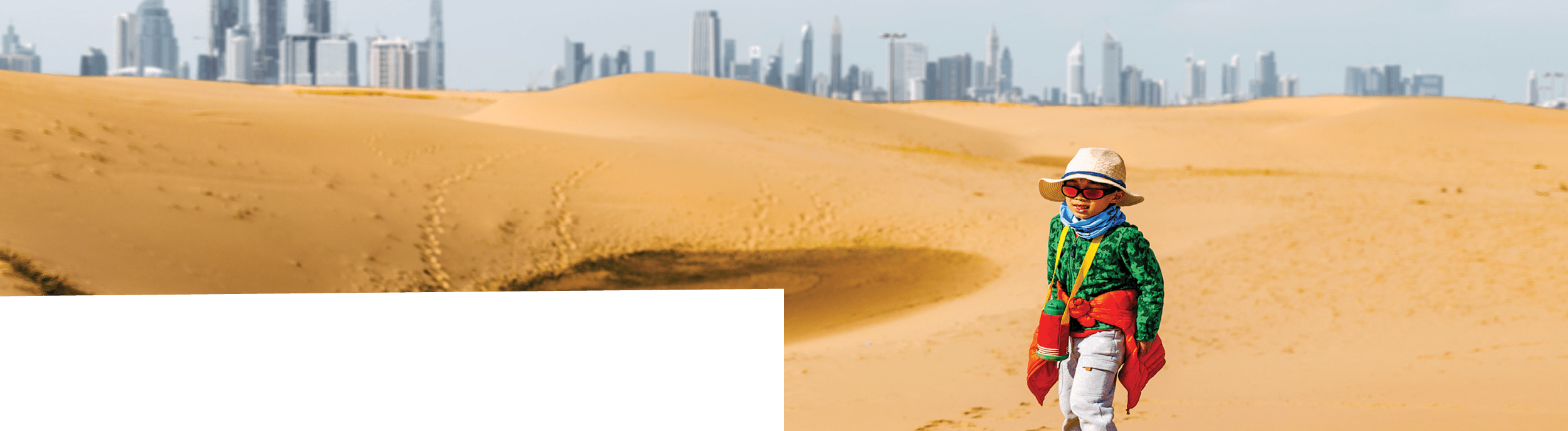 Looking along desert towards the business district.