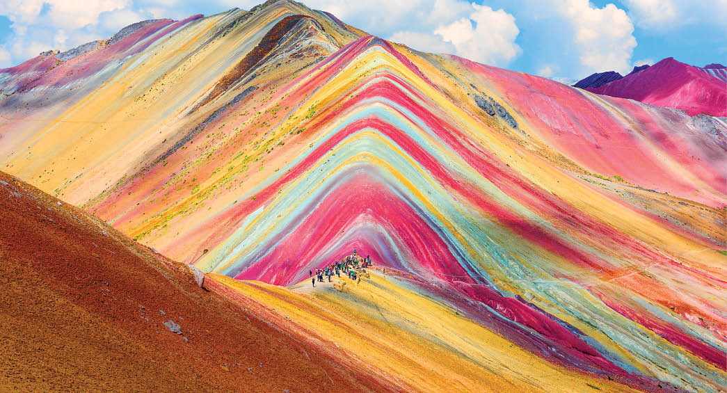 Vinicunca, Cusco Region, Peru. Montana de Siete Colores, or Rainbow Mountain.