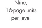 Nine, 16 page units per level