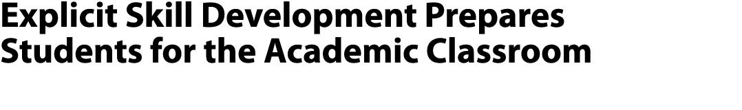 Explicit Skill Development Prepares Students for the Academic Classroom