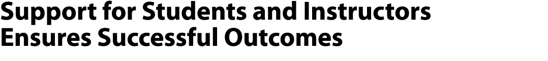 Support for Students and Instructors Ensures Successful Outcomes