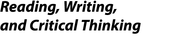 Reading, Writing, and Critical Thinking