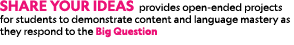 Share Your Ideas provides open ended projects for students to demonstrate content and language mastery as they respon...
