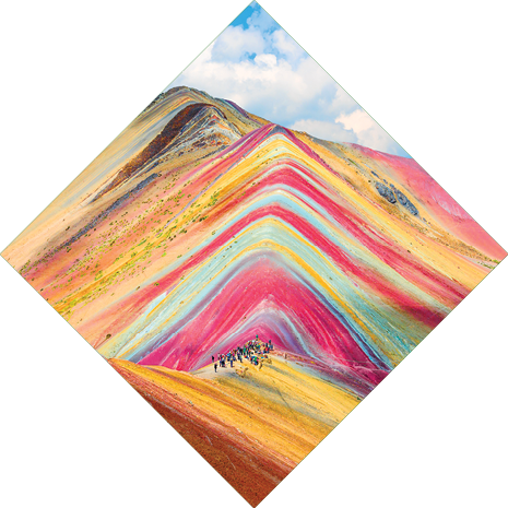 Vinicunca, Cusco Region, Peru. Montana de Siete Colores, or Rainbow Mountain.