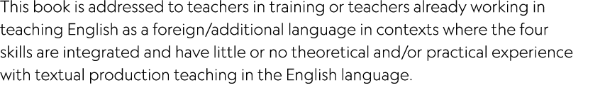 This book is addressed to teachers in training or teachers already working in teaching English as a foreign additiona   