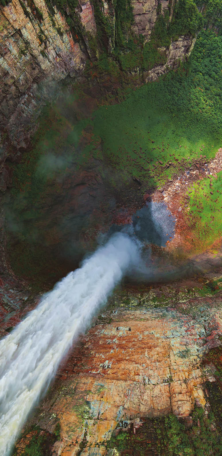 Aerial image of Churun-Meru (Dragon) waterfall