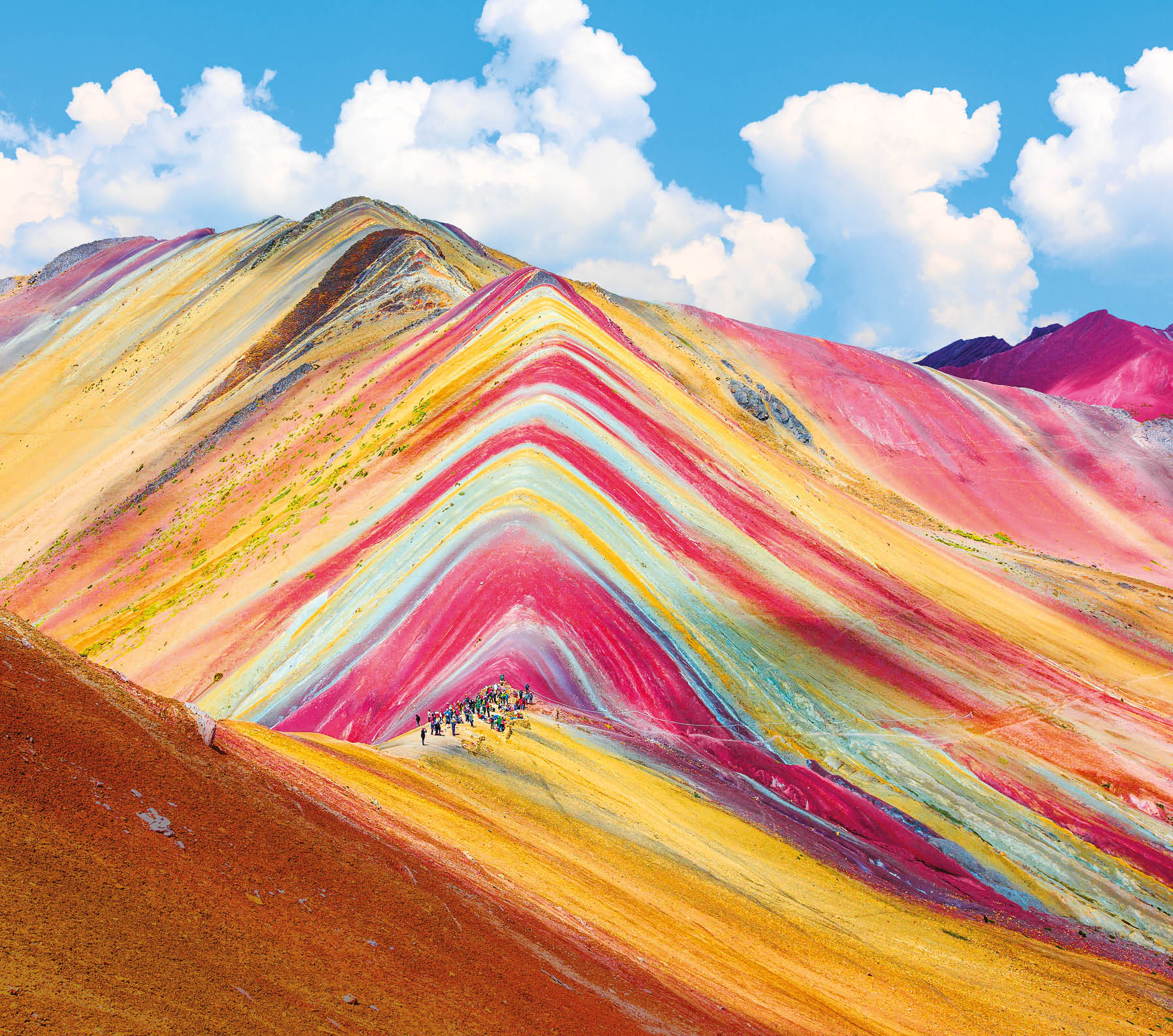 Vinicunca, Cusco Region, Peru. Montana de Siete Colores, or Rainbow Mountain.