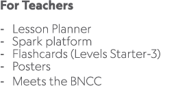 For Teachers Lesson Planner Spark platform Flashcards (Levels Starter 3) Posters Meets the BNCC