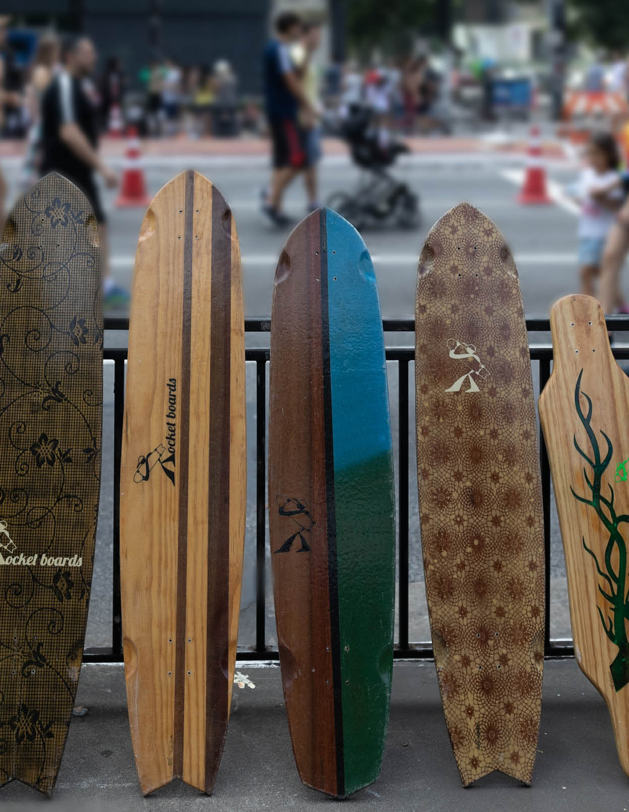 Skateboards for sale along the streets of Sao Paulo, Brazil 