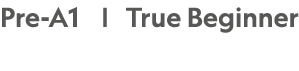 Pre-A1 |  True Beginner