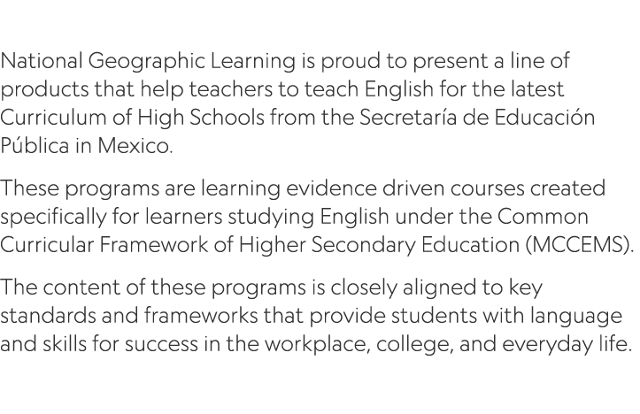  National Geographic Learning is proud to present a line of products that help teachers to teach English for the late...
