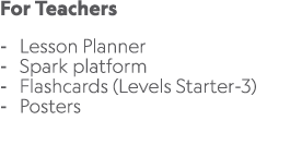 For Teachers Lesson Planner Spark platform Flashcards (Levels Starter 3) Posters
