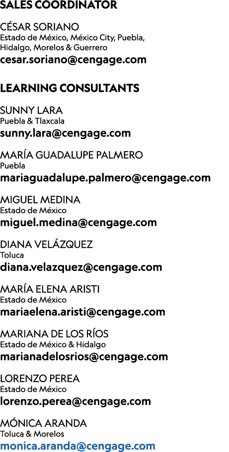 ﻿SALES COORDINATOR C SAR SORIANO Estado de M xico, M xico City, Puebla, Hidalgo, Morelos & Guerrero cesar.soriano@cen...