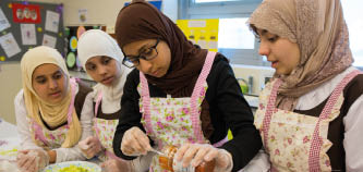 Bahrain, Al-Maarifa Girls Secondary School offers a dynamic program for girls that emphasizes science, english, math, physical education and nutrition classes.