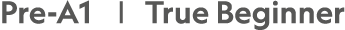 Pre-A1 |  True Beginner