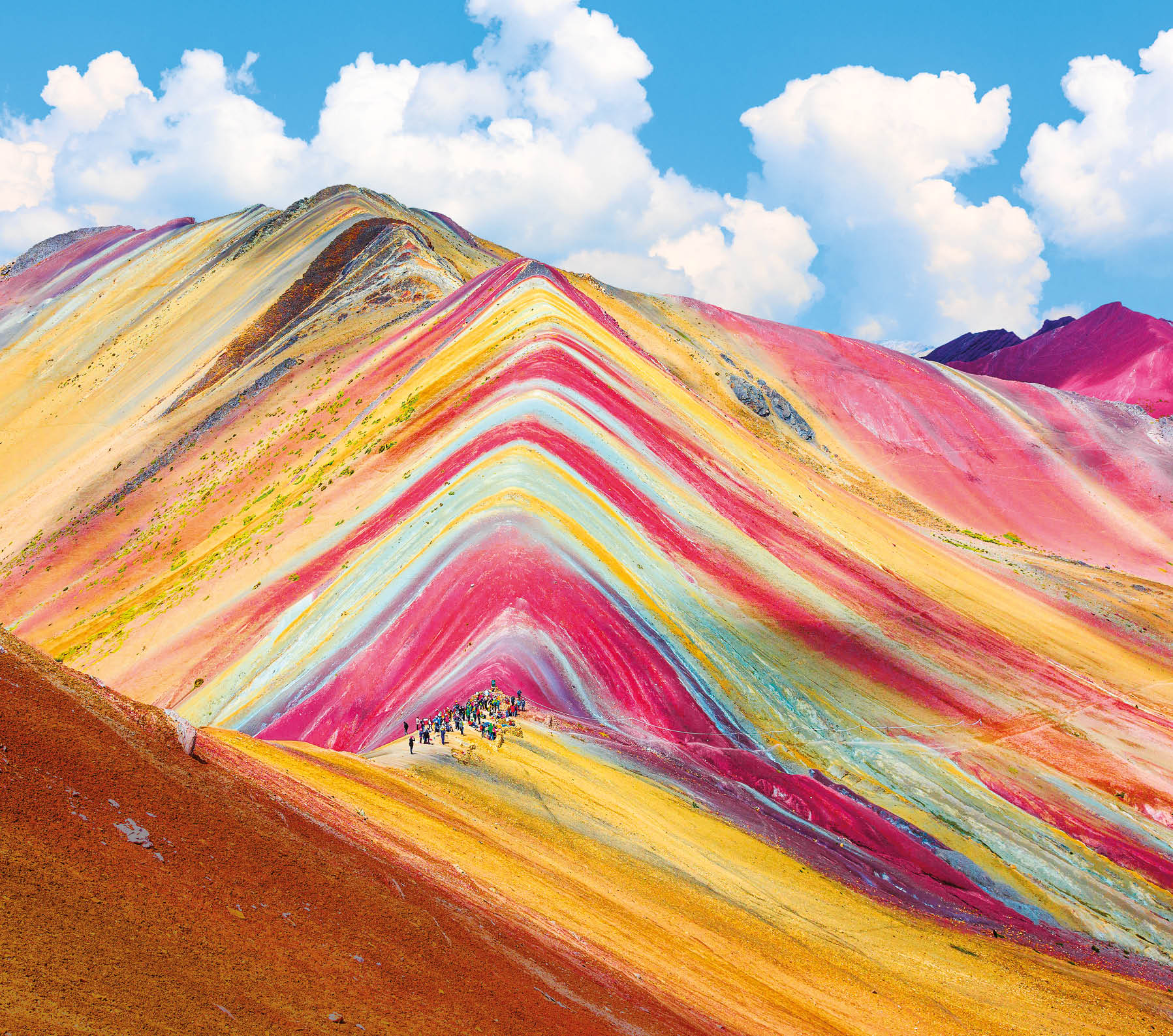Vinicunca, Cusco Region, Peru. Montana de Siete Colores, or Rainbow Mountain.