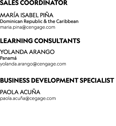 ﻿SALES COORDINATOR Mar a Isabel Pi a Dominican Republic & the Caribbean maria.pina@cengage.com LEARNING CONSULTANTS Y...
