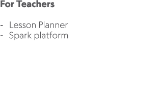 For Teachers Lesson Planner Spark platform 