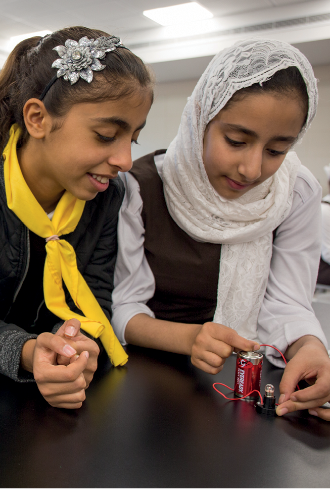 Bahrain, Al-Maarifa Girls Secondary School offers a dynamic program for girls that emphasizes science, english, math, physical education and nutrition classes.